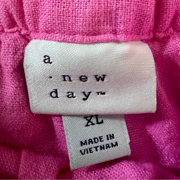 A New Day Linen Blend Side Tie Pink Midi Skirt Size XL - Picture 6 of 6